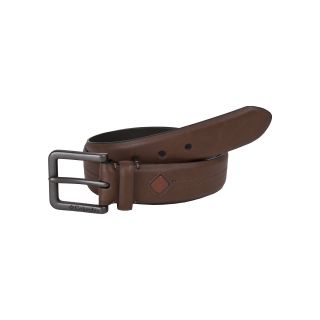Columbia Brown Leather Belt w/ Center Stitching, Mens