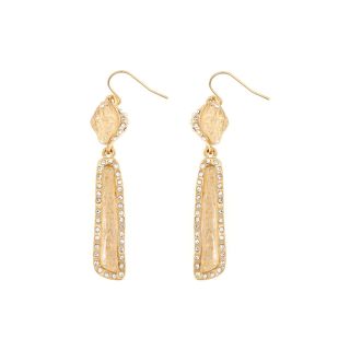 10021  Kara Ross Crystal Fragment Linear Drop Earrings, Womens