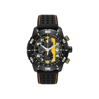 Citizen Eco Drive Primo Mens Black & Yellow Multifunction Watch CA0467 38E