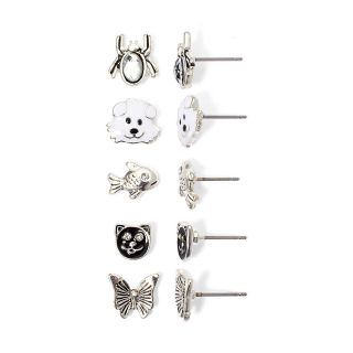 5 Pair Critter Stud Earring Set