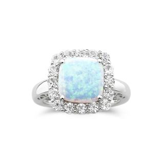 Lab Created Opal & Sapphire Ring In Sterling SIlver, Womens