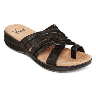 Yuu Jessa Slide Sandals, Black, Womens