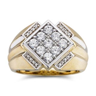 Mens Two Tone Cubic Zirconia Ring, Two Tone