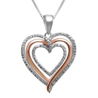 1/10 CT. T.W. Diamond Triple Heart Pendant, Womens