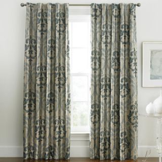 Cindy Crawford Style Trivoli Rod Pocket Curtain Panel, Dark Slate