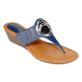 St. Johns Bay St. John s Bay Dottie Wedge Sandals, Blue, Womens