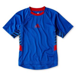 Adidas Tech Short Sleeve Performance Shirt   Boys 2t 7x, Blue, Blue, Boys