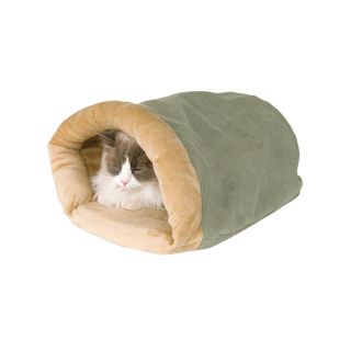Thermo Crinkle Sack Heated Pet Bed, Tan