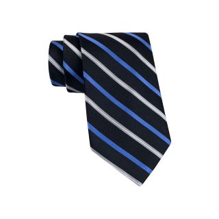 Stafford Tighe Stripe Silk Tie, Blue/Black, Mens