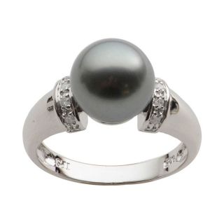 Black Tahitian Pearl & Diamond Accent Ring, Womens