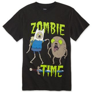 Adventure Time Zombie Time Graphic Tee, Black, Mens