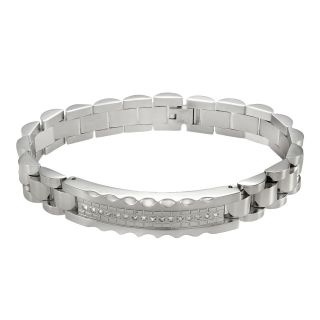 Men s 1/5 CT. T.W. Diamond Stainless Steel Bracelet