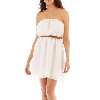 My Michelle Embroidered Strapless Dress, Ivory