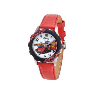 Disney Cars Red Leather Strap Watch, Boys