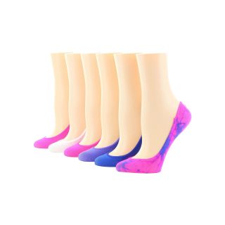 6 pk. Microfiber Liner Socks, Blue/Pink, Womens