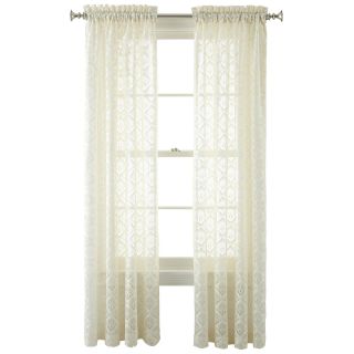Queen Street Bedford Rod Pocket Lace Window Panel, Natural