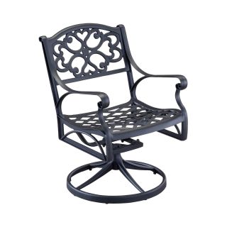 Biscayne Outdoor Swivel Dining Chair   Black Finish