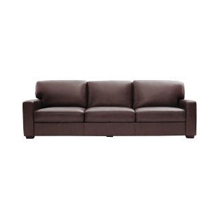 Leather Possibilities Track Arm 96 Sofa, Chocolate (Brown)