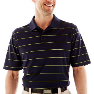 St. Andrews of Scotland Golf Pinstriped Polo Shirt, Navy/lime, Mens