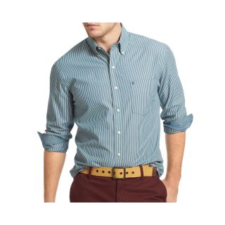 Izod Essential Striped Woven Shirt, Blue, Mens