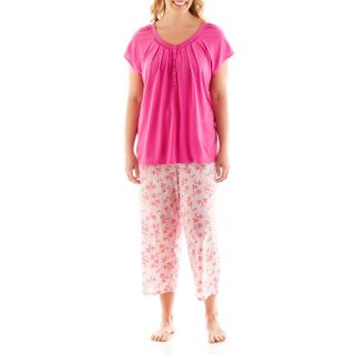 Earth Angels Pajama Set   Plus, Pink, Womens