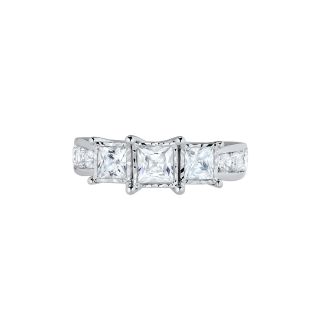 TruMiracle 2 CT. T.W. Princess Diamond 3 Stone Engagement Ring, White/Gold,