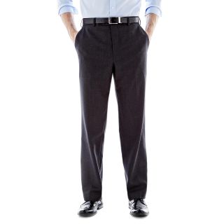 Stafford Travel Flat Front Trousers, Charcoal Shark, Mens