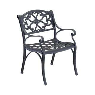 Biscayne Pair of Outdoor Dining Chairs   Black Finish