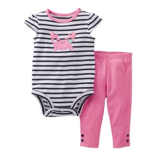 Carters 2 pc. Bodysuit and Pants Set   Girls nb 24m, Pink, Pink, Girls