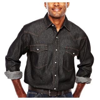 Ely Cattleman Denim Snap Shirt, Black, Mens