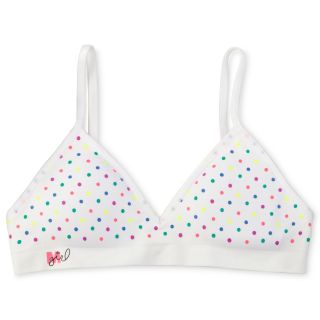 Maidenform Colored Mini Dot Seamless V neck Bra   Girls 7 16, White, Girls