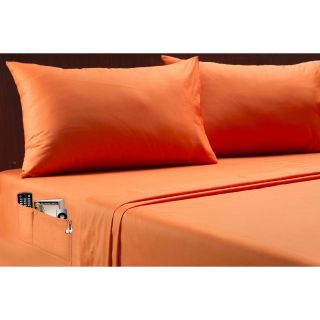 230tc Percale Pocket Sheet Set, Orange