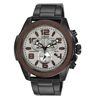 Drive from Citizen Eco Drive WDR Mens Black & Brown Chronograph Watch AT2278 58H
