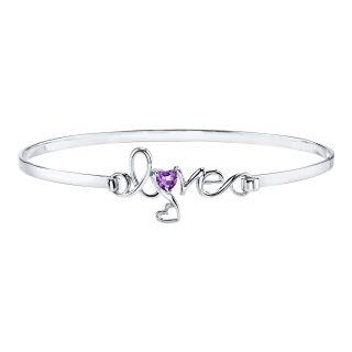 Love Grows Amethyst Love Bangle Bracelet, Womens