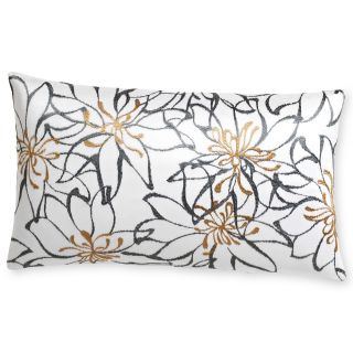 ROYAL VELVET Cool White Print Oblong Decorative Pillow