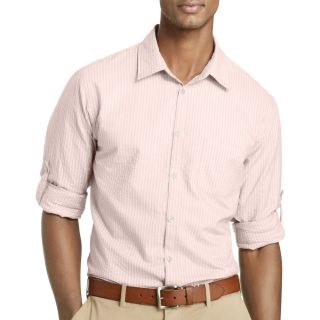 Van Heusen Seersucker Shirt, Pink, Mens