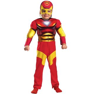Iron Man Muscle Toddler Costume, Red, Boys