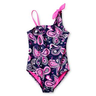 BREAKING WAVES One Piece Paisley Swimsuit Girls 7 16 and Plus, Purple, Girls