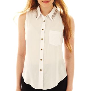 By & By Embellished Collar Blouse, White