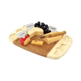 Picnic Time Delio Bamboo Cheeseboard with Porcelain Markers