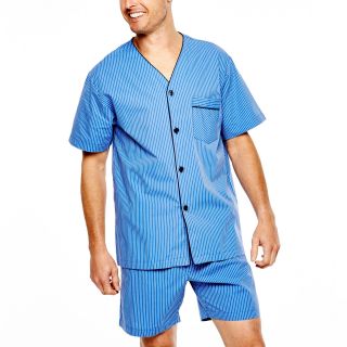 Stafford Essentials Pajama Set   Big and Tall, Bright Cobalt Stri, Mens