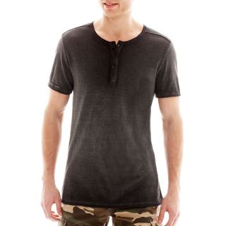 I Jeans By Buffalo Short Sleeve Henley, Black, Mens