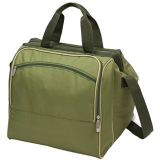 Picnic Time Verdugo Picnic Tote For Four, Green/Tan