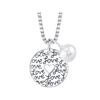Sterling Silver Two Hearts One Love Pendant, Womens
