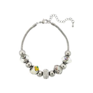 Bridge Jewelry Silver Plated Artisan Glass Bead Bracelet