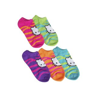 Hello Kitty 5 pk. Zebra Print No Show Socks, Asst Zebra, Womens