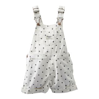 Oshkosh Bgosh White and Navy Dot Shortalls   Girls 3m 24m