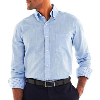 TAILORBYRD Button Front Shirt, Blue, Mens