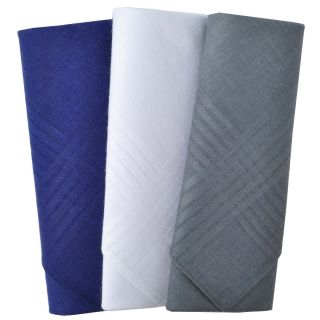 Stafford 3 Piece Solid Hankie Set, Assorted Solid, Mens