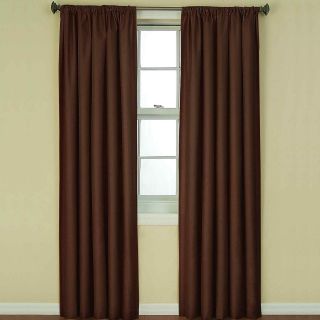 Eclipse Kendall Rod Pocket Thermal Blackout Curtain Panel, Chocolate (Brown)